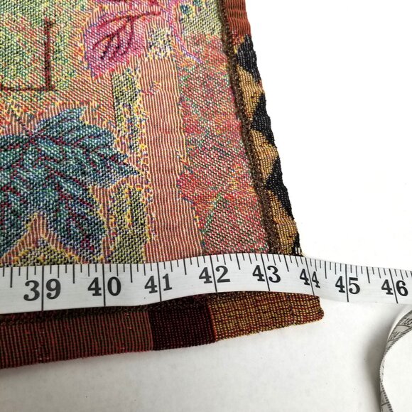 Live Laugh Love Tapestry Valance Set of 3 Burgundy Brown Leaves Harlequin Home - Picture 7 of 8